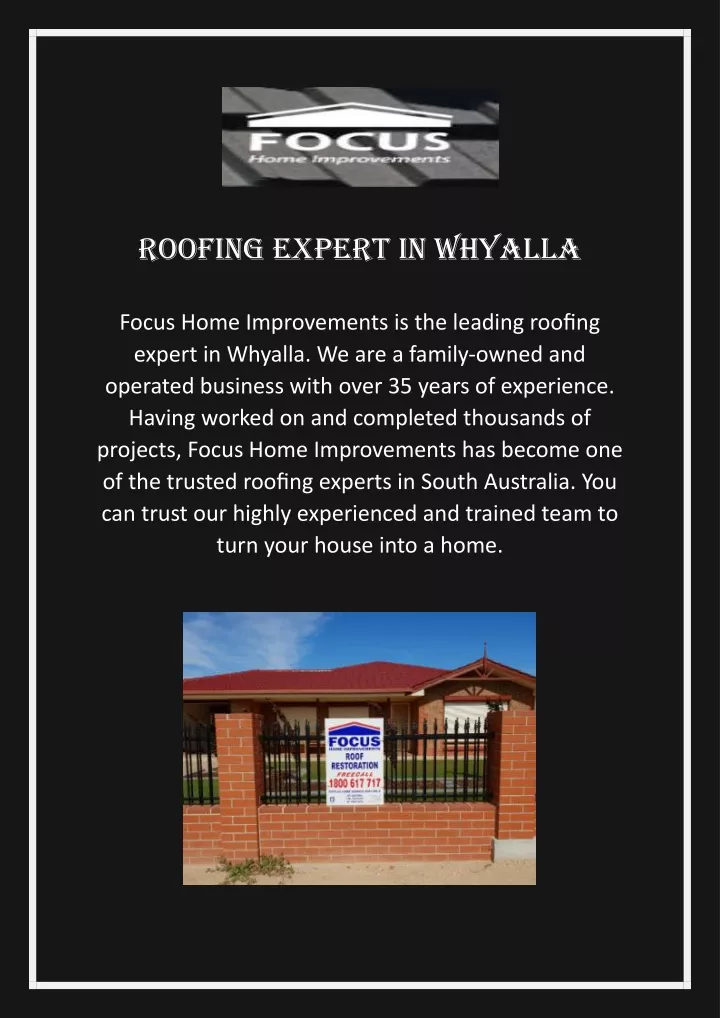 roofing expert in whyalla