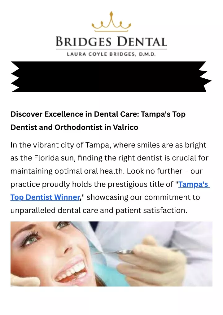 discover excellence in dental care tampa