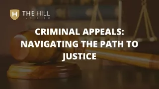 Expert Criminal Appeals Advocacy: Trust The Hill Law Firm for Your Legal Defense
