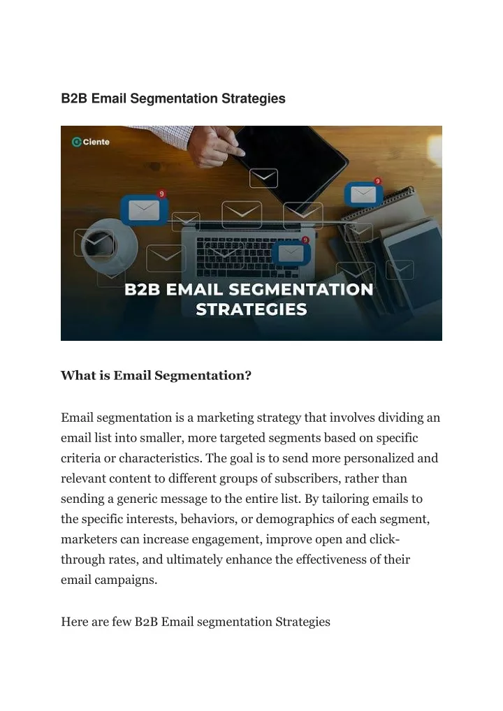 b2b email segmentation strategies