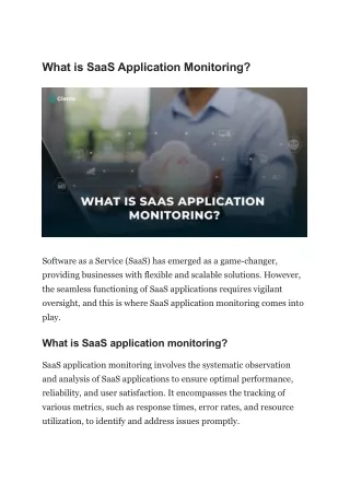 what is saas application monitoring