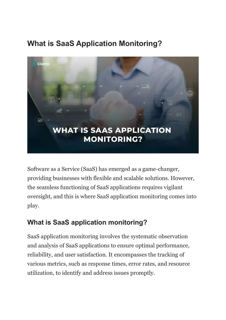 what is saas application monitoring