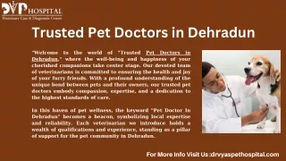 Trusted Pet Doctors in Dehradun