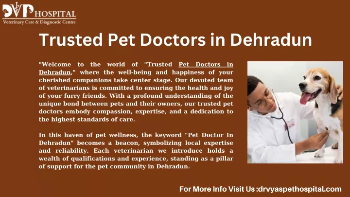 trusted pet doctors in dehradun