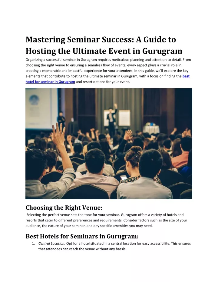 mastering seminar success a guide to hosting