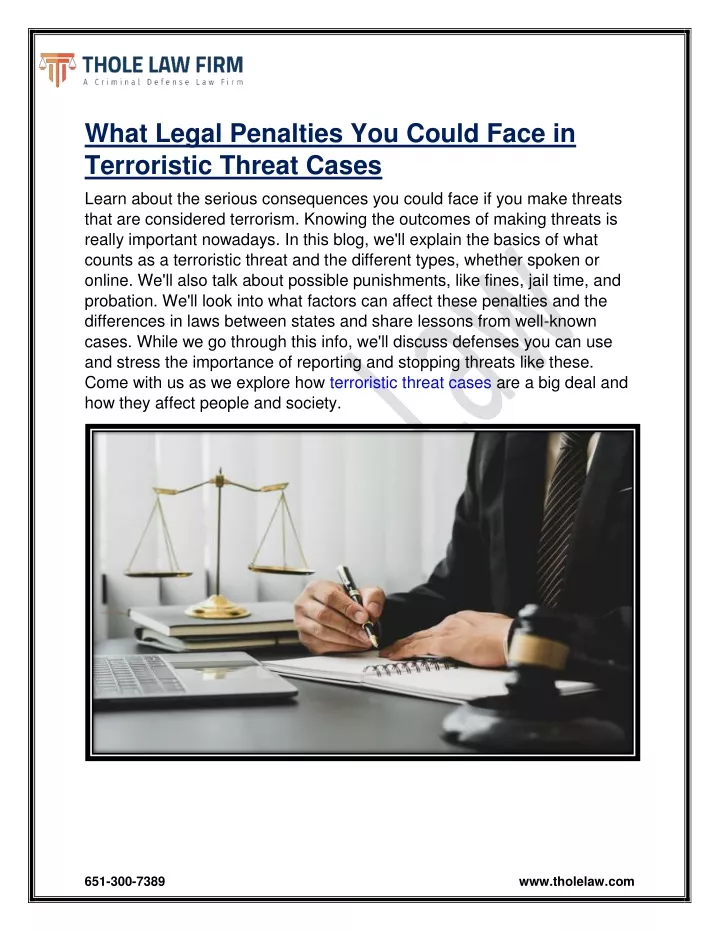 PPT - What Legal Penalties You Could Face in Terroristic Threat Cases PowerPoint Presentation - ID:12860010