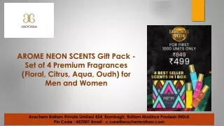 AROME NEON SCENTS Gift Pack - Set of 4 Premium Fragrances