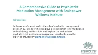 A Comprehensive Guide to Psychiatrist Medication Management with