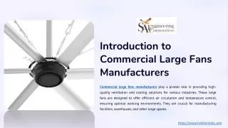 Introduction to Commercial Large Fans Manufacturers