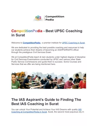 UPSC Coaching in Surat - UPSC Classes | CompetitionPedia