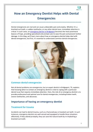 How an Emergency Dentist Helps with Dental Emergencies
