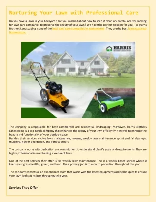 nurturing your lawn with professional care