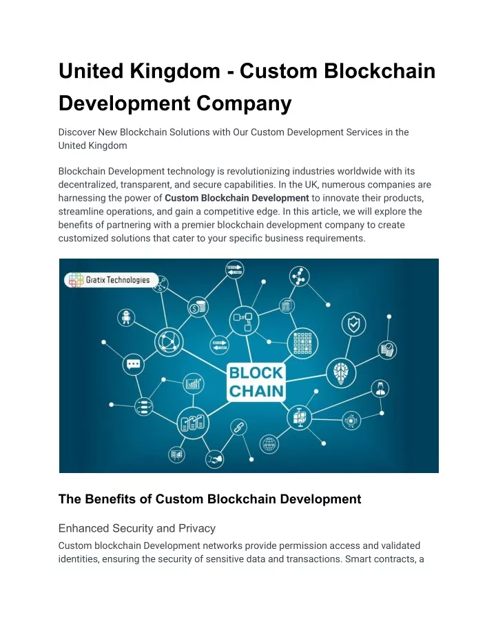 united kingdom custom blockchain development