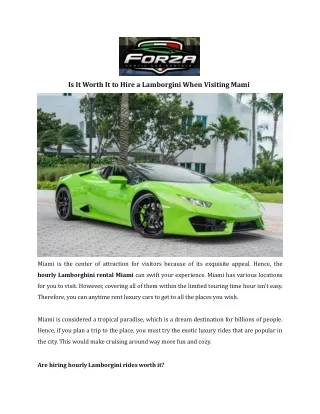 Lamborghini rental Miami