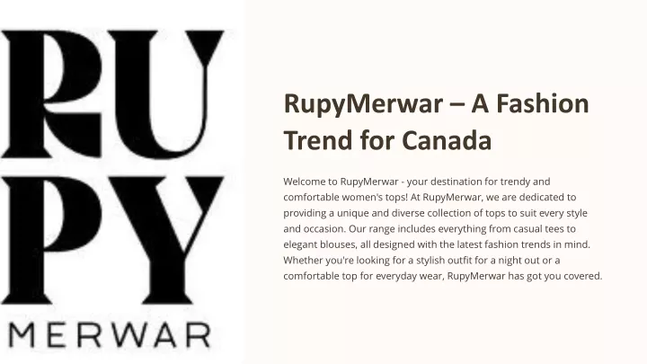 rupymerwar a fashion trend for canada