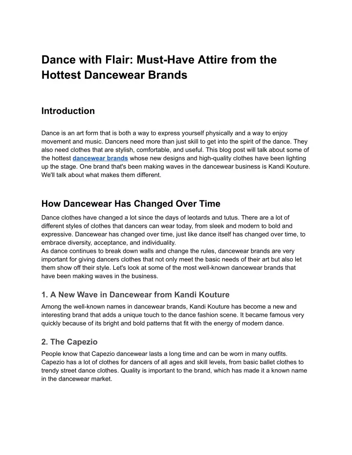 dance with flair must have attire from