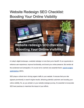 Website Redesign SEO Checklist_ Boosting Your Online Visibility