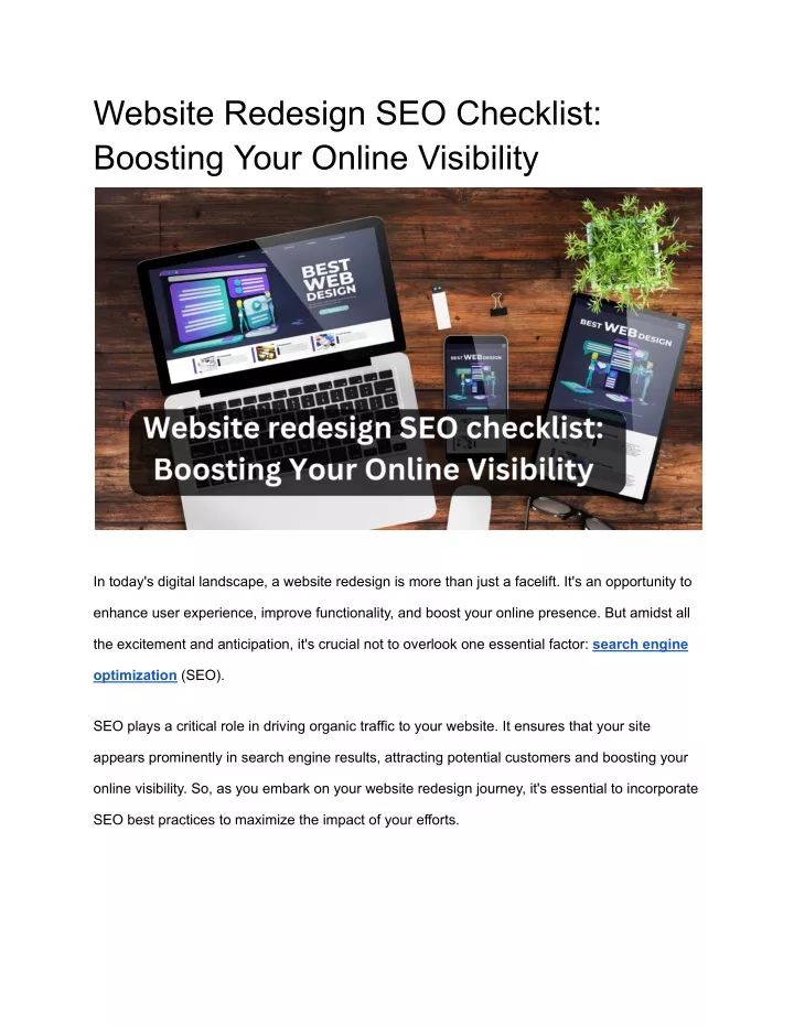 website redesign seo checklist boosting your