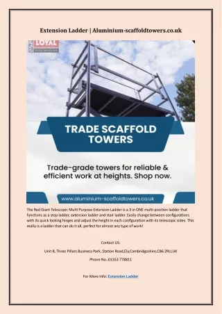 Extension Ladder | Aluminium-scaffoldtowers.co.uk