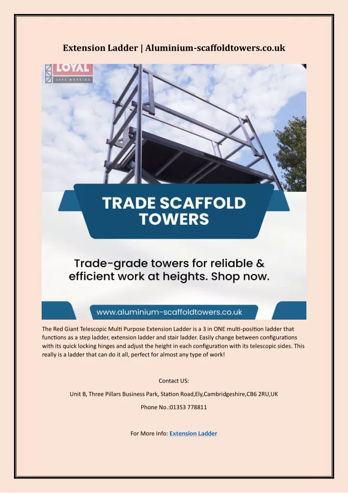 extension ladder aluminium scaffoldtowers co uk