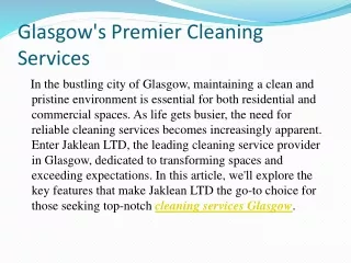 Cleaning services Glasgow