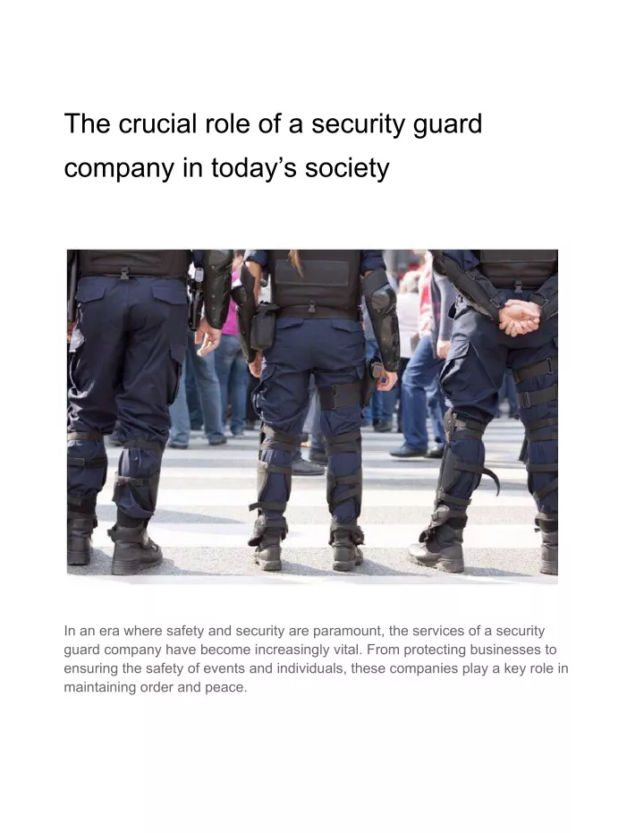 the crucial role of a security guard company