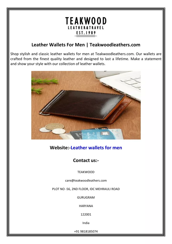 leather wallets for men teakwoodleathers com