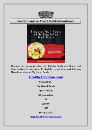 Healthy Hawaiian Food | Bigislandbowls.com