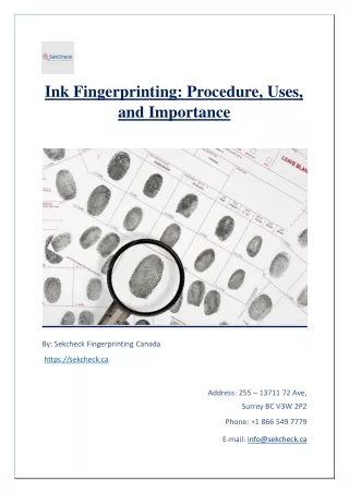 ink fingerprinting procedure uses and importance