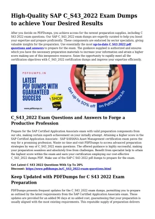 C_S43_2022 Exam Dumps Experts Method For Preparation