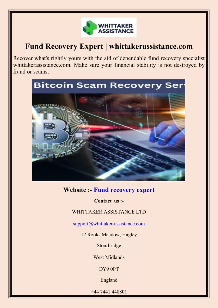 fund recovery expert whittakerassistance com