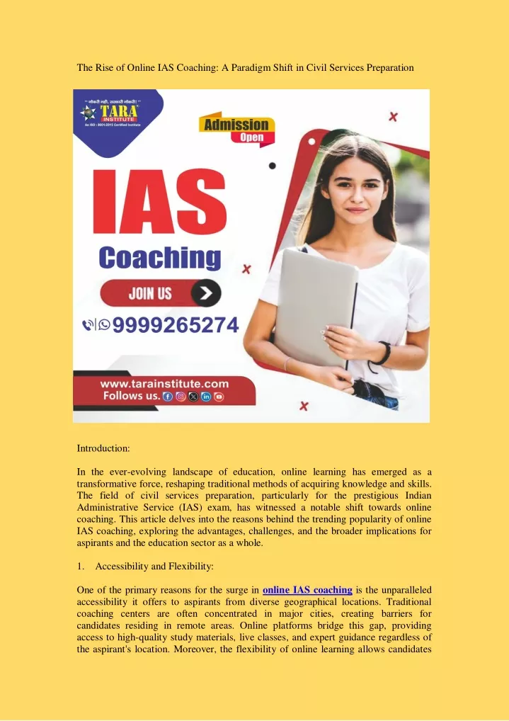 the rise of online ias coaching a paradigm shift