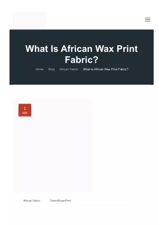 what is african wax print fabric?