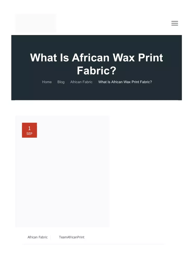 what is african wax print fabric