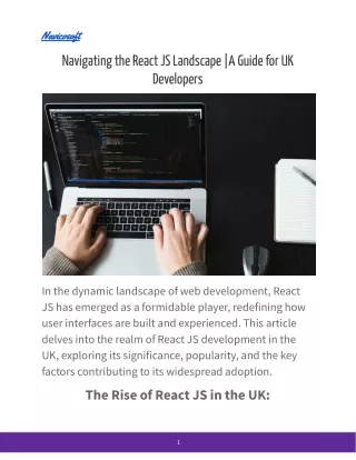 Navigating the React JS Landscape _A Guide for UK Developers