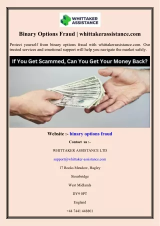 binary options fraud whittakerassistance com