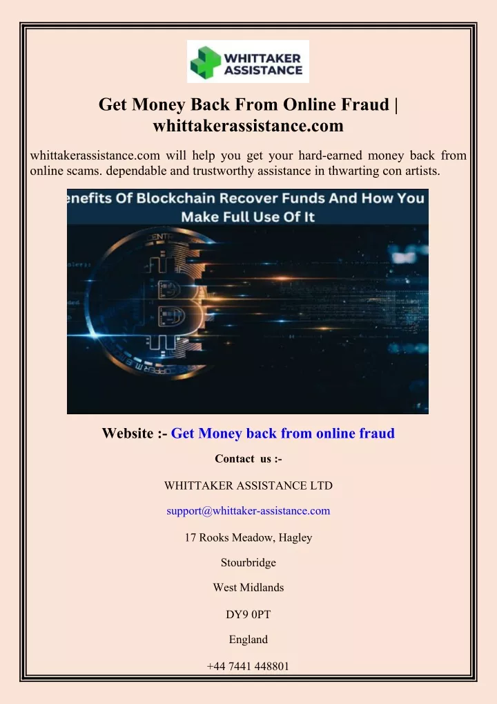 get money back from online fraud