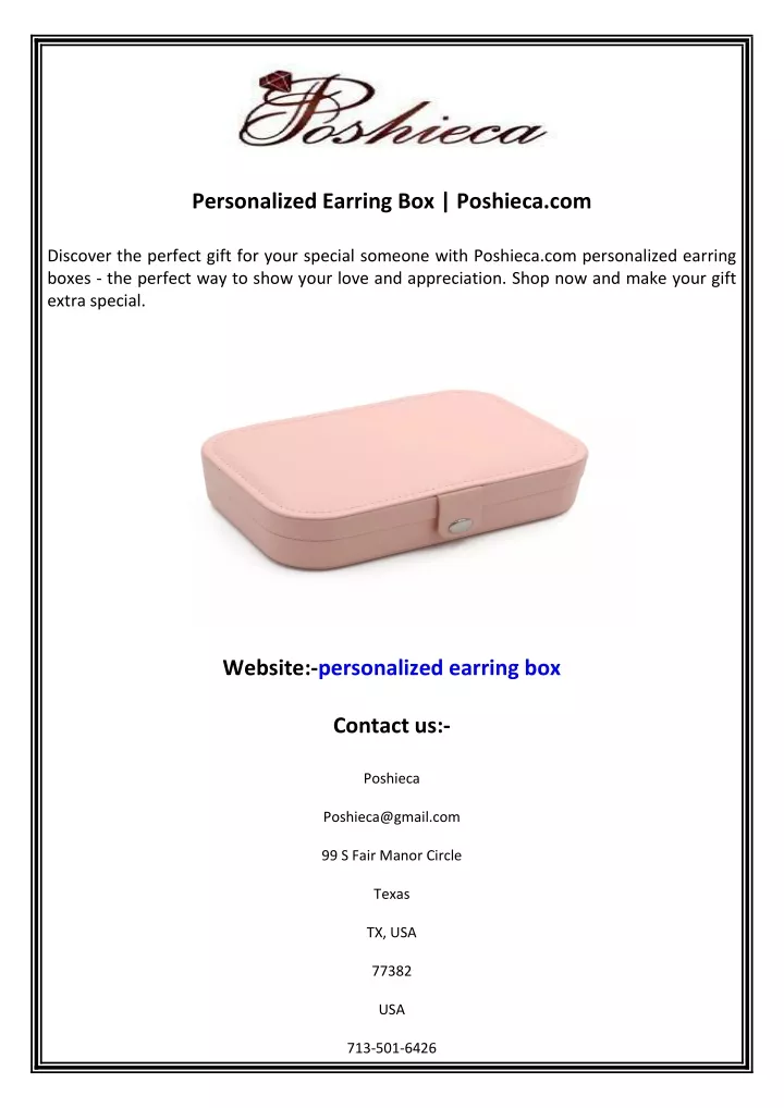 personalized earring box poshieca com