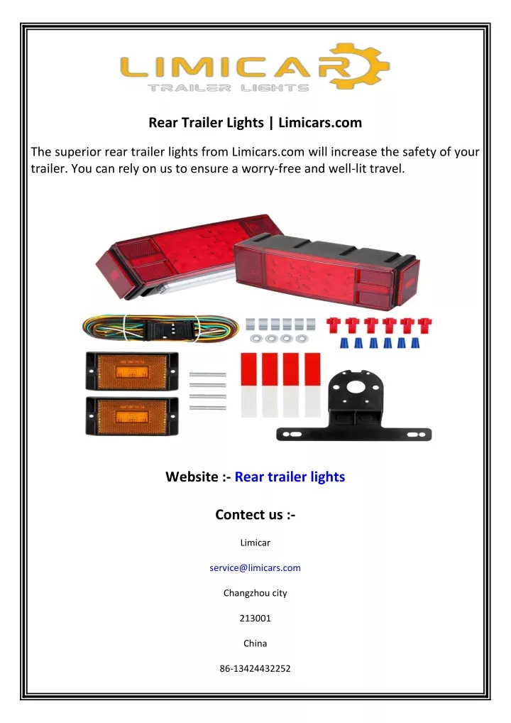rear trailer lights limicars com