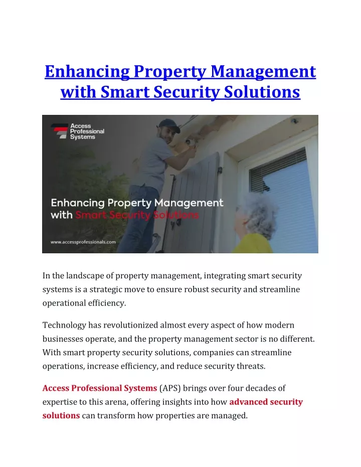 enhancing property management with smart security