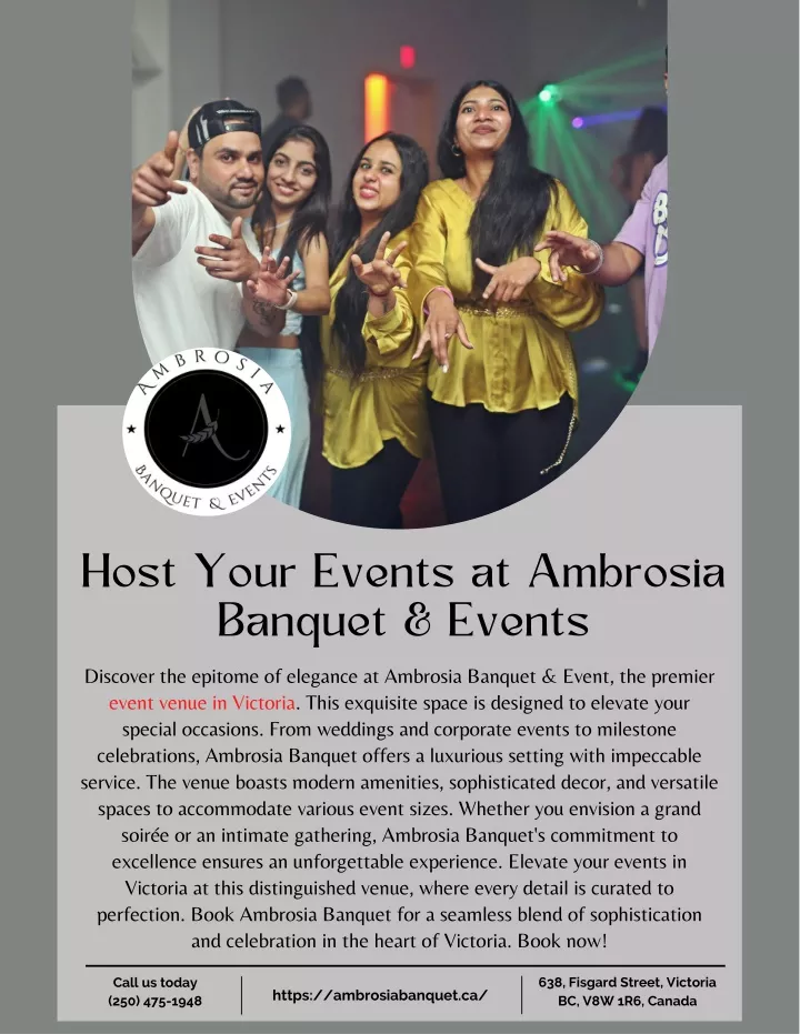 host your events at ambrosia banquet events