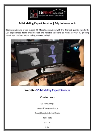 3d Modeling Expert Services  3dprintservices.in