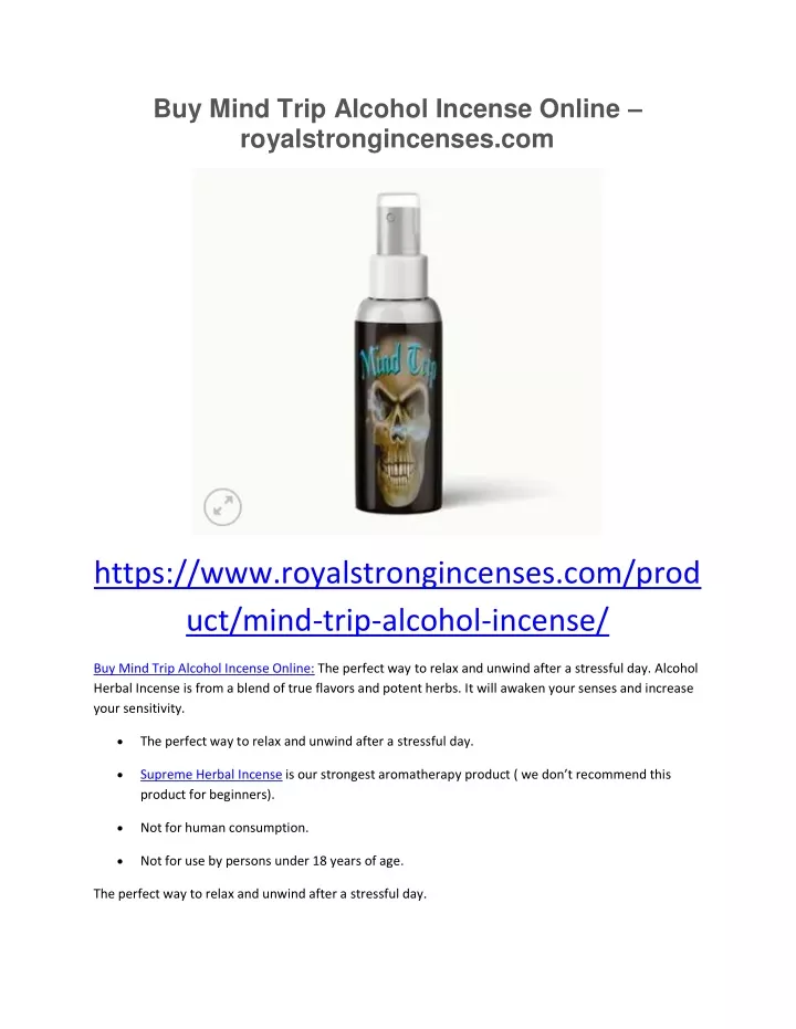 buy mind trip alcohol incense online