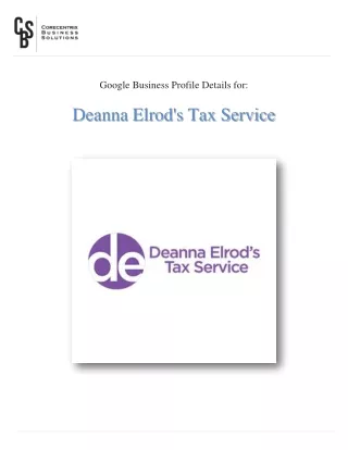 Tax problem consulting service | Deanna Elrod's Tax Service