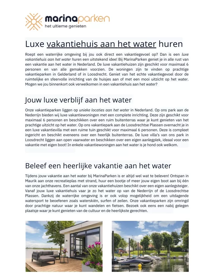 luxe vakantiehuis aan het water huren