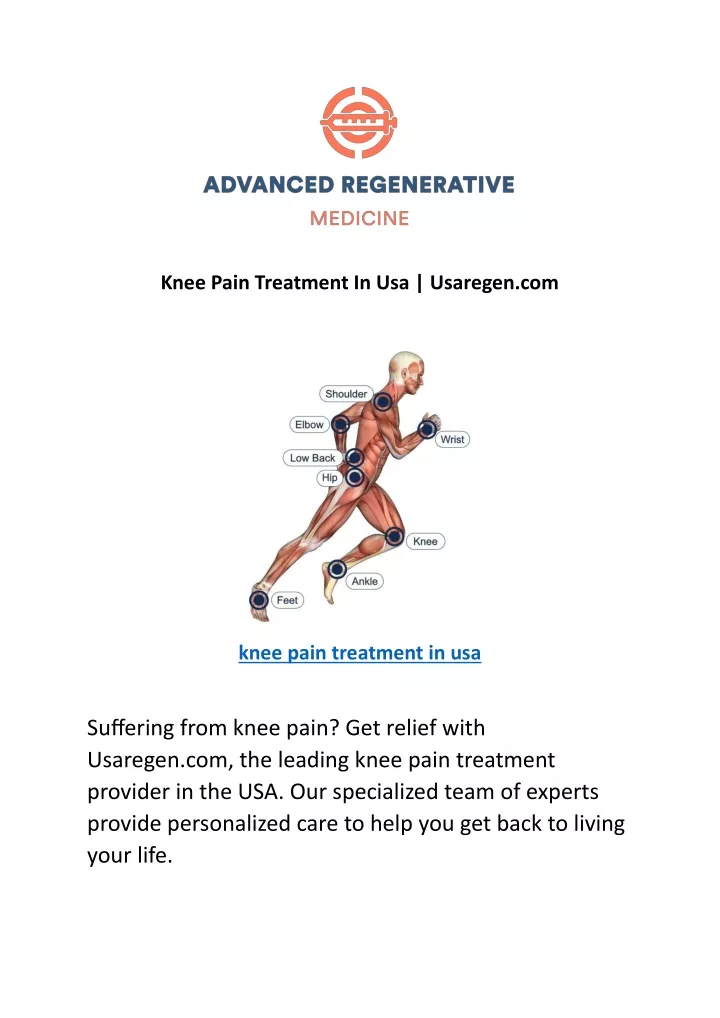 knee pain treatment in usa usaregen com