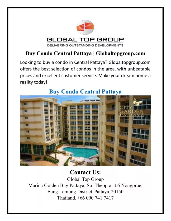 buy condo central pattaya globaltopgroup com