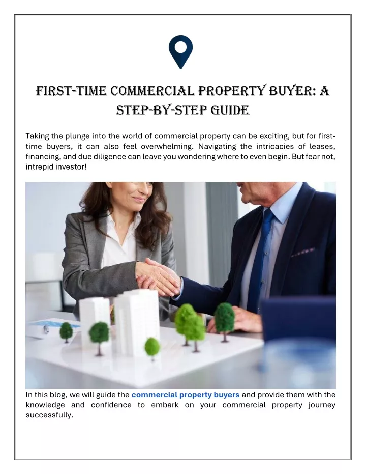 first time commercial property buyer a step