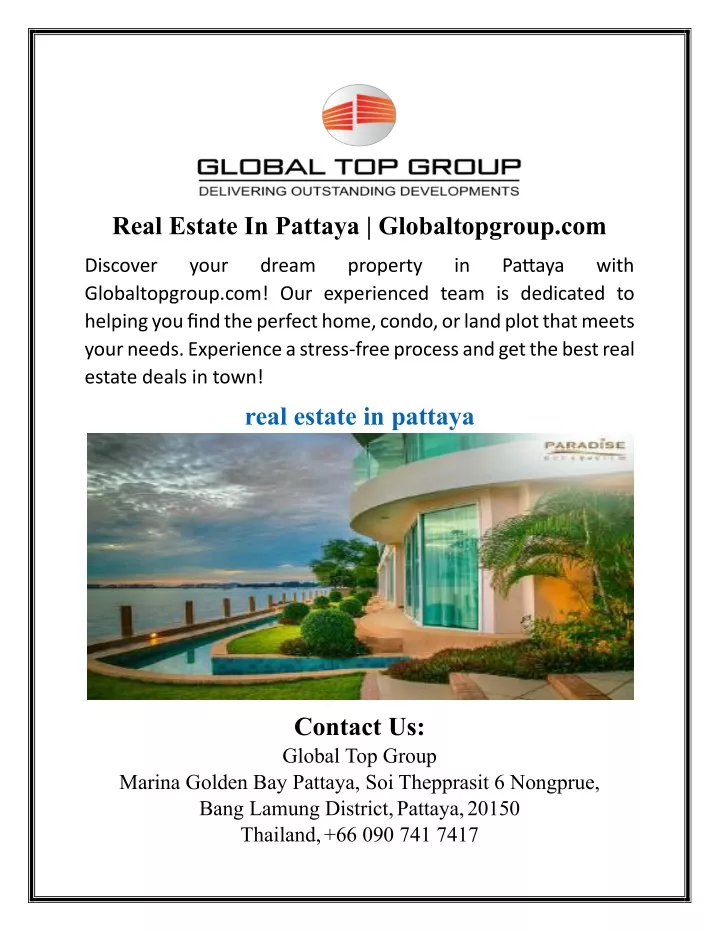 real estate in pattaya globaltopgroup com