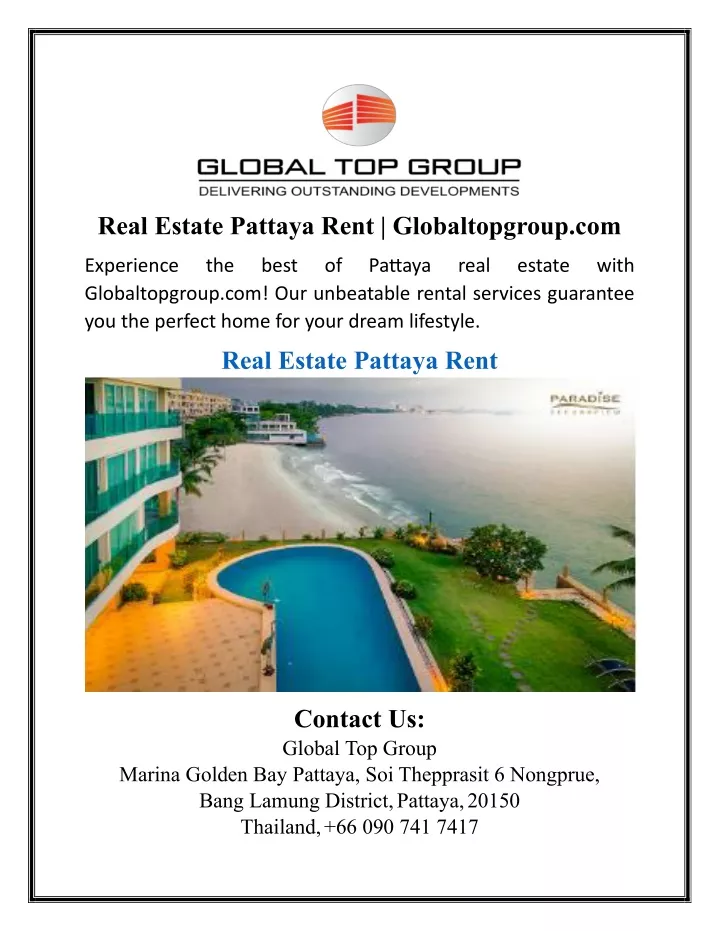 real estate pattaya rent globaltopgroup com